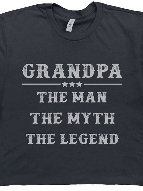Men's Graphic T-Shirt Grandpa The Man The Myth The Legend Bold Vintage Typography Statement