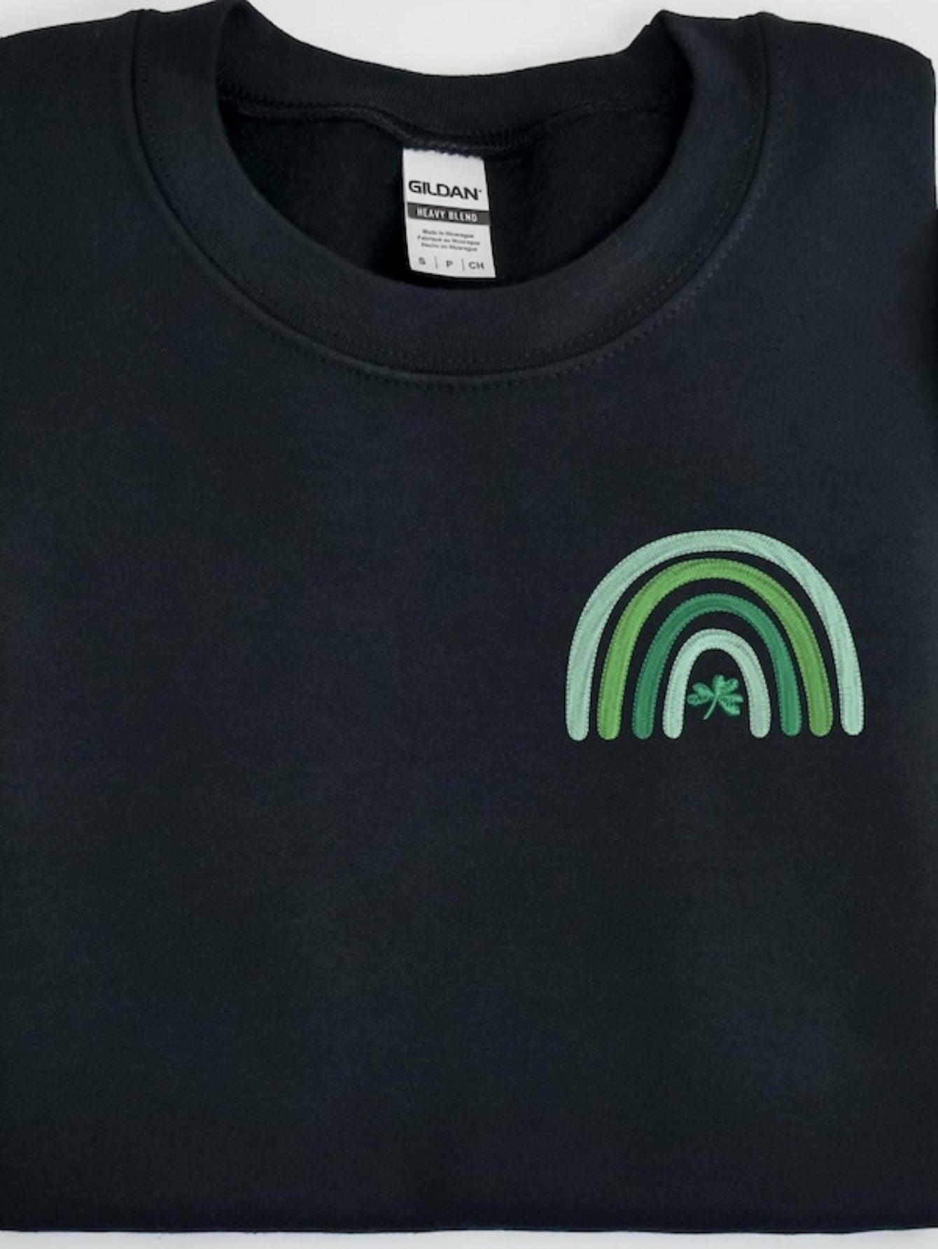 Men's Graphic T-Shirt Minimalist Green Rainbow With Lucky Clover Emblem Motif