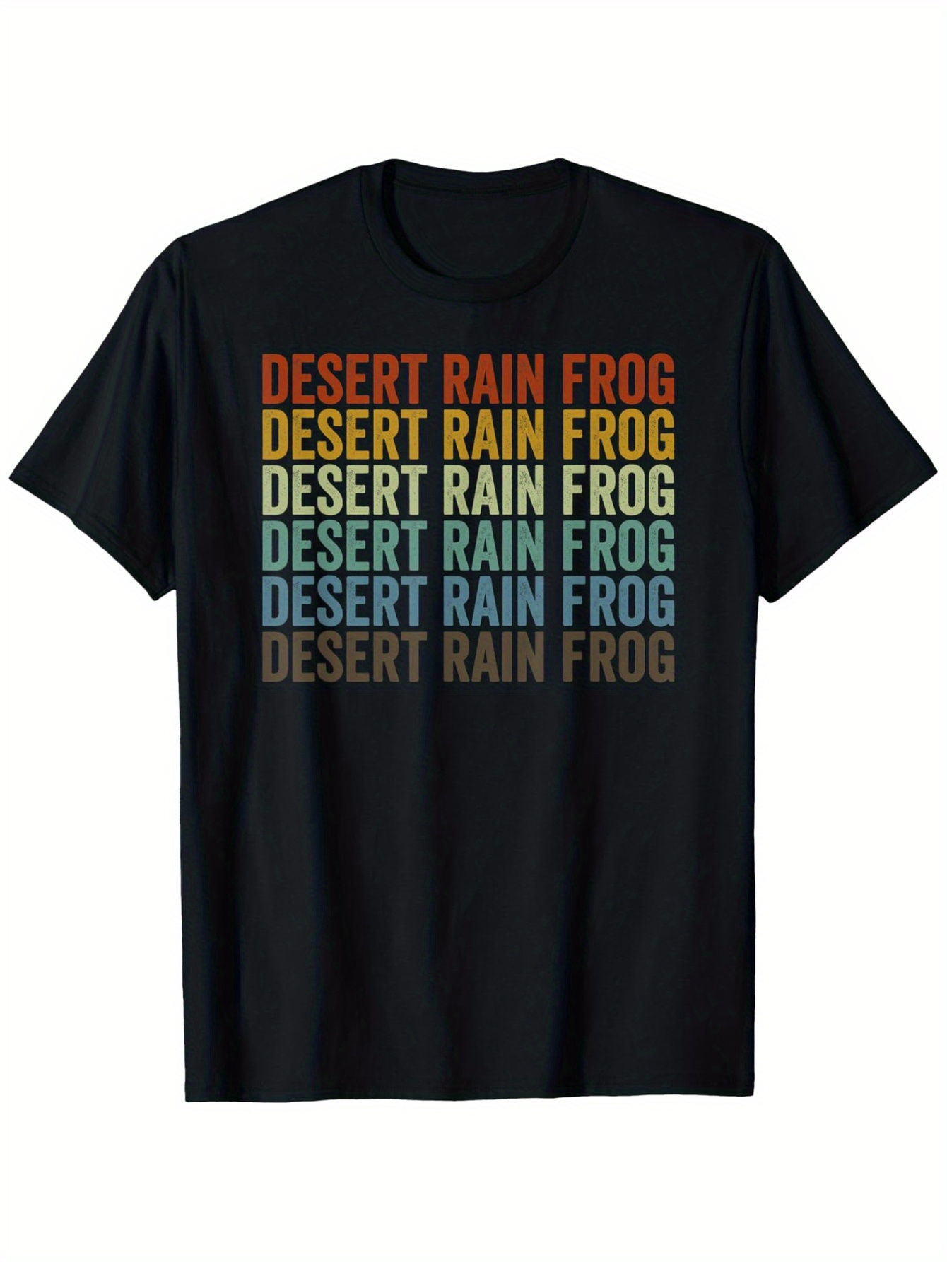 Men's Graphic T-Shirt Desert Rain Frog Retro Colorful Text Layers Design Frog