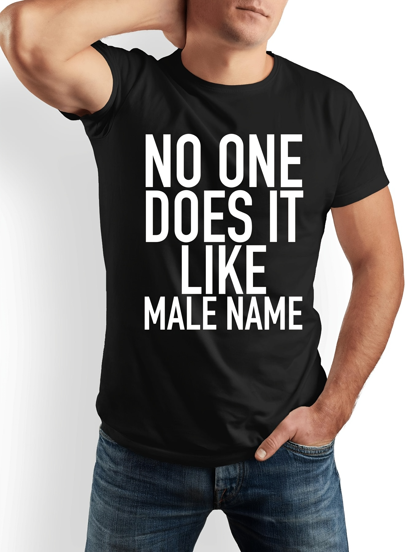 Men's Graphic T-Shirt No One Does It Like Bold Statement Typography Shirt