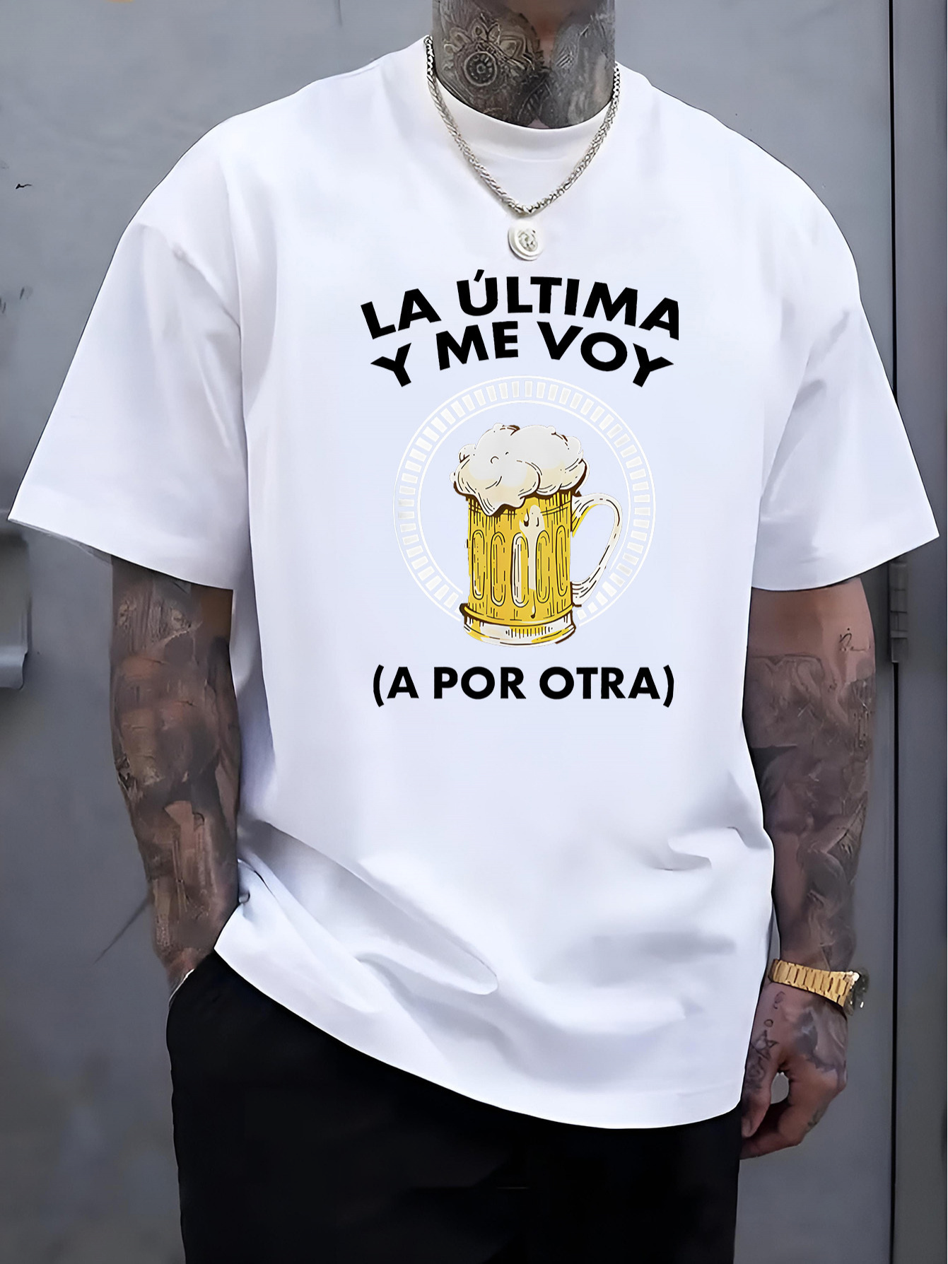 Men's Graphic T-Shirt Foaming Beer Mug With Playful Text Graphic Beer