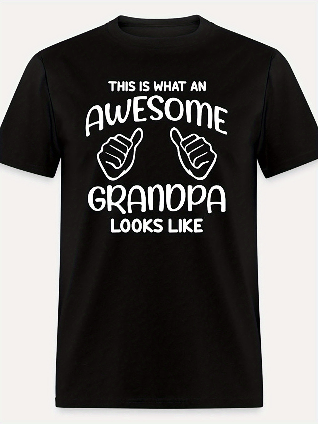 Men's Graphic T-Shirt This Is What An Awesome Grandpa Looks Like Bold Lettering With Two Playful Thumbs Up Sign Grandpa