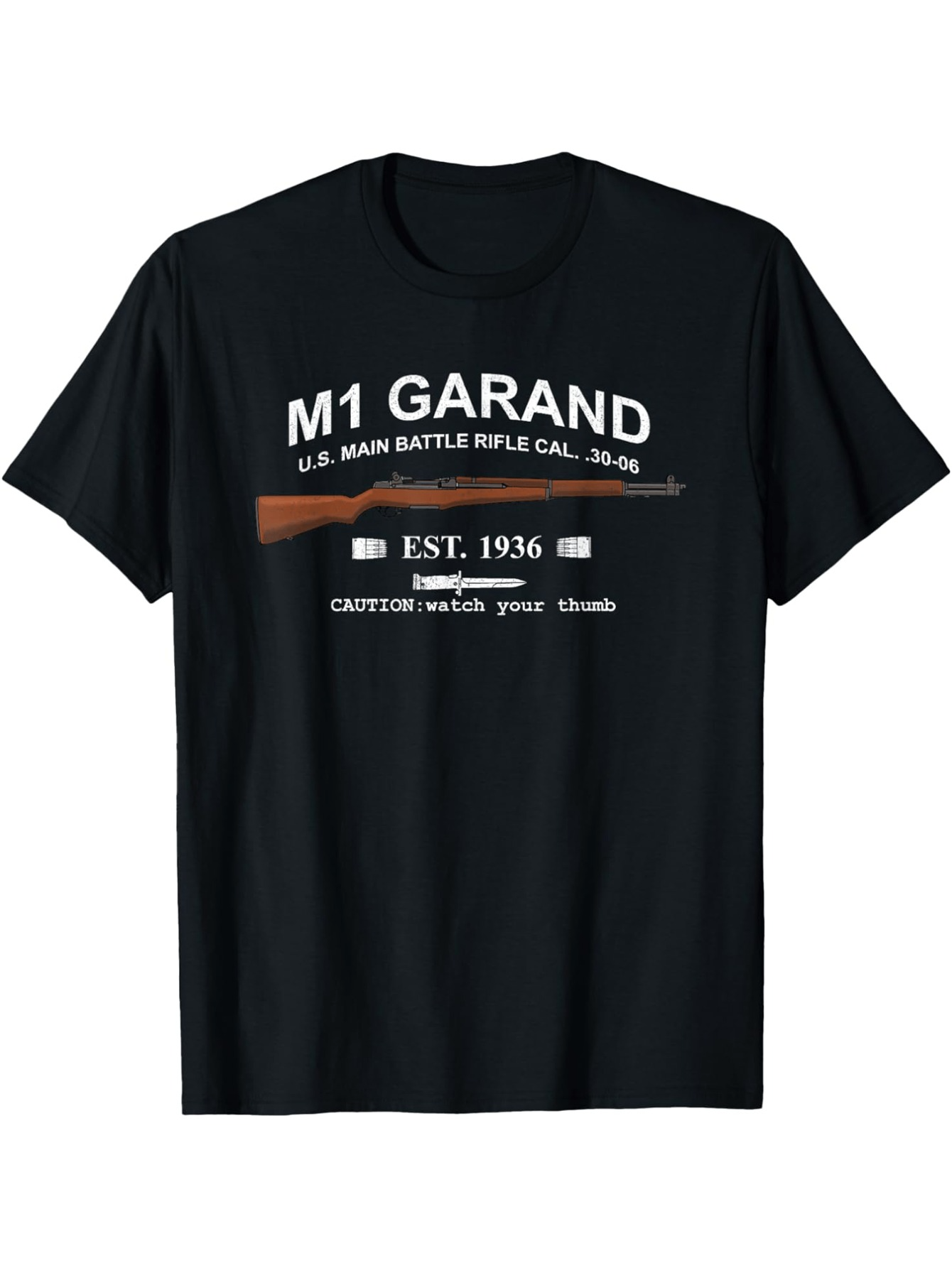 Men's Graphic T-Shirt M1 Garand Classic Rifle Design With Historical Text Elements