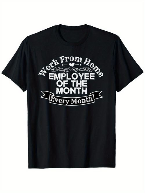Men's Graphic T-Shirt Work From Home With Award Banner Graphic And Bold White Text T Shirt