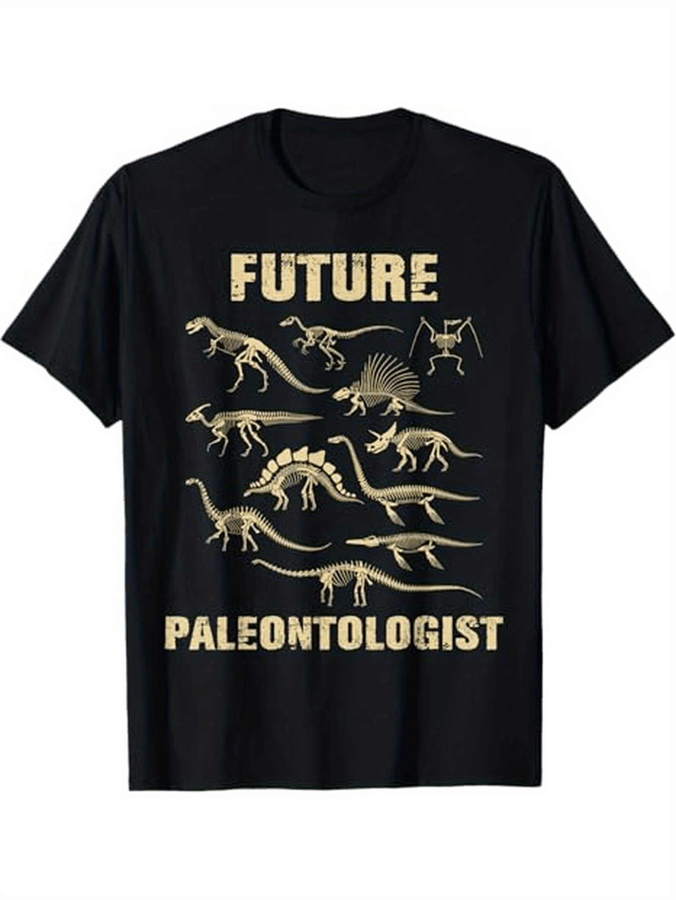 Men's Graphic T-Shirt Future Paleontologist Fossil Dinosaur Skeleton Sketch With Ancient Reptile Bones T Shirt