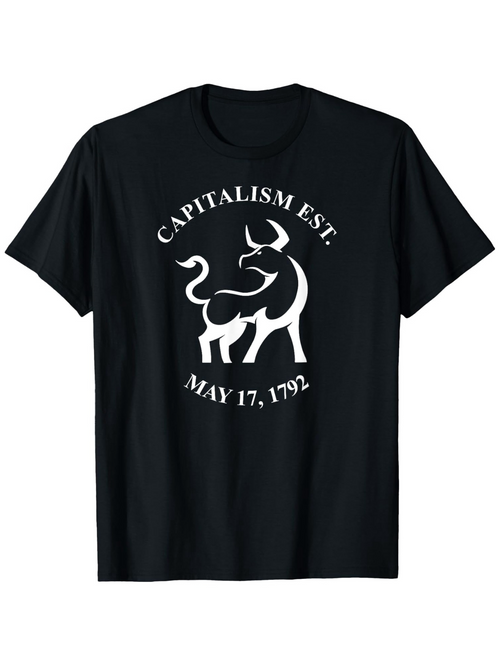 Men's Graphic T-Shirt Capitalism Est May Seventeenth Historical Bull Symbol