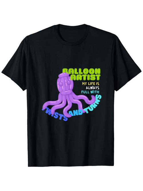 Men's Graphic T-Shirt Balloon Artist Life Full Of Twists And Turns Balloon Octopus