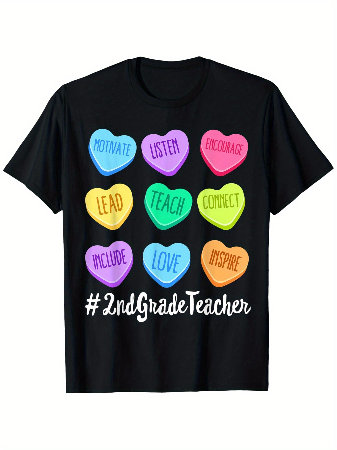 Men's Graphic T-Shirt Motivate Listen Encourage Lead Teach Connect Include Love Inspire Hearts