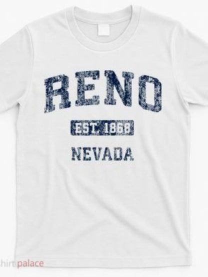 Men's Graphic T-Shirt Reno Est 1868 Vintage Textured Print Nevada T Shirt