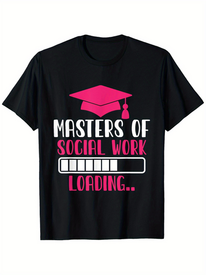 Men's Graphic T-Shirt Masters Of Social Work Graduation Cap Loading Graphic Tee