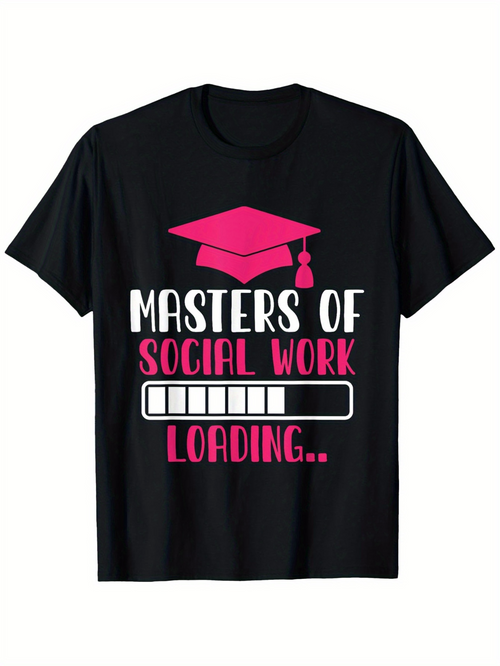 Men's Graphic T-Shirt Masters Of Social Work Graduation Cap Loading Graphic Tee