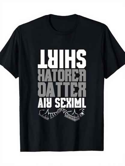 Men's Graphic T-Shirt Graphic Sneakers With Bold Text Print Design Shirt