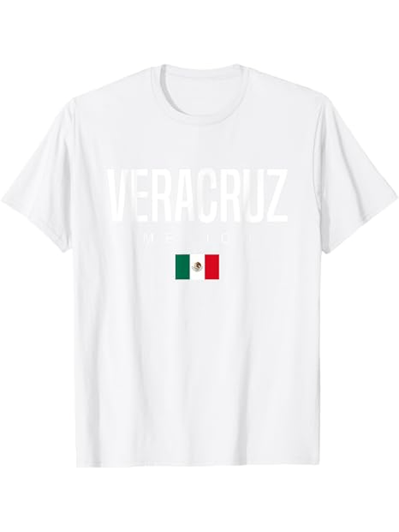 Men's Graphic T-Shirt Veracruz Mexican Flag Colors Centered Below Text