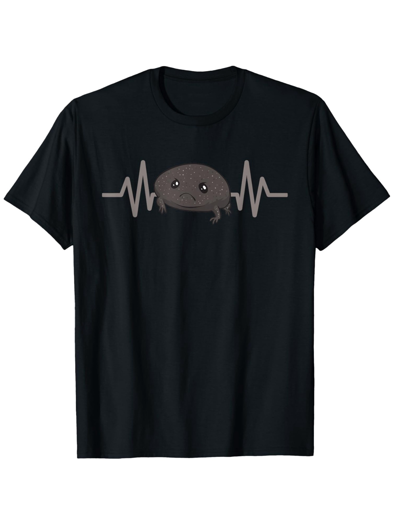 Men's Graphic T-Shirt Cute Smiling Axolotl With Heartbeat Line Design