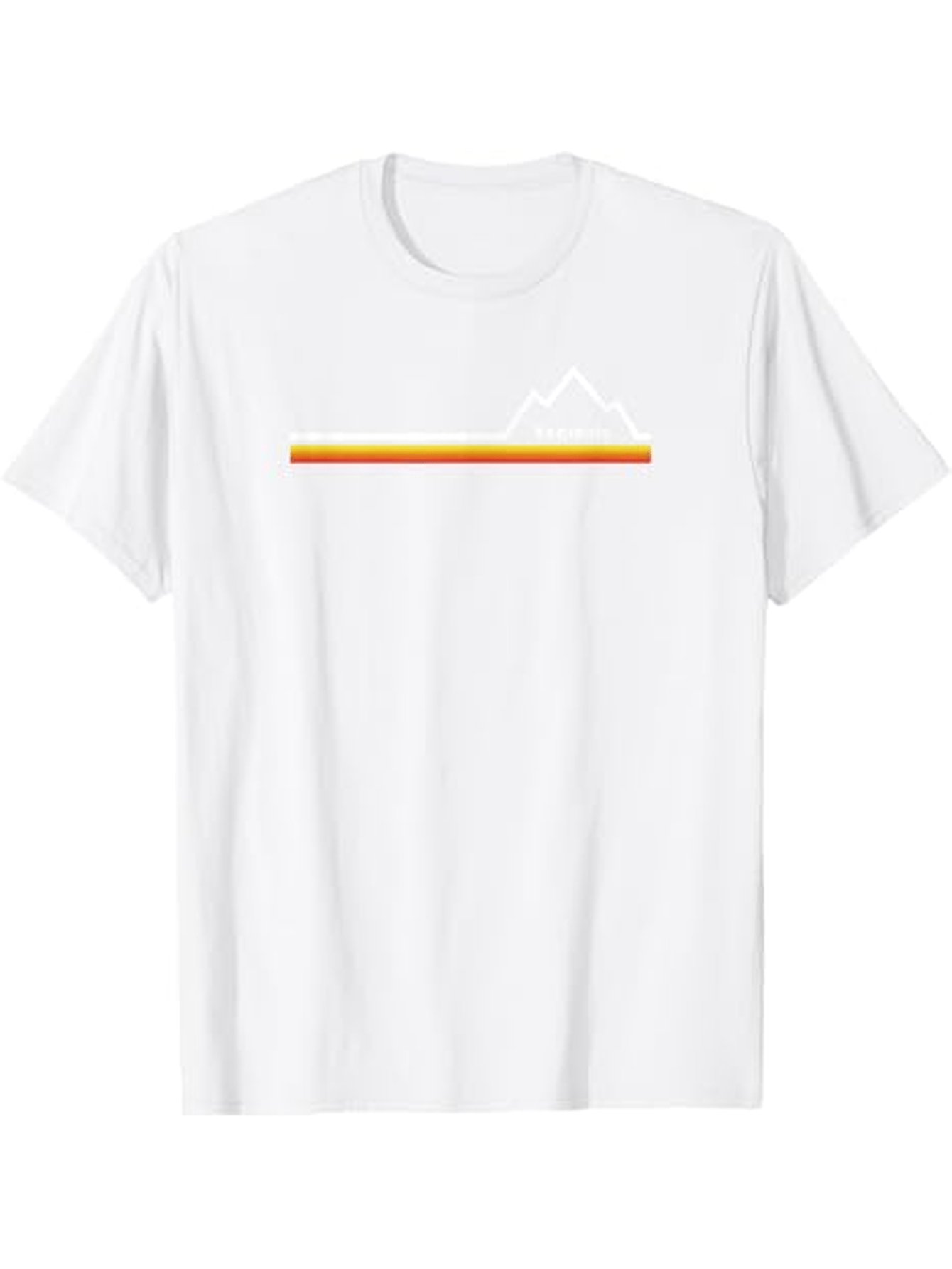 Men's Graphic T-Shirt Retro Gradient Line With Minimalist Mountain Silhouette Under Sunlit Horizon