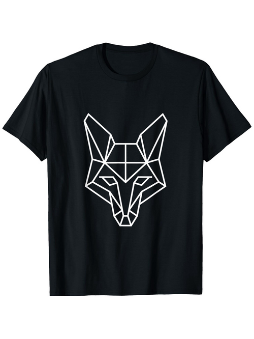 Men's Graphic T-Shirt Geometric Lines Bold Graphic Fox Head Design