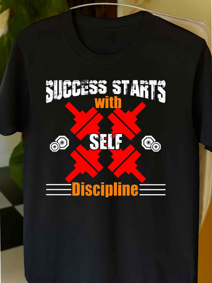 Men's Graphic T-Shirt Success Starts With Strong Self Motivation Discipline Graphic T Shirt