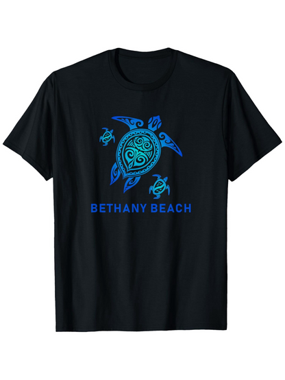Men's Graphic T-Shirt Bethany Beach Blue Tribal Pattern Sea Turtle
