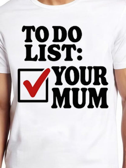 Men's Graphic T-Shirt To Do List Red Check Box With Bold Typography