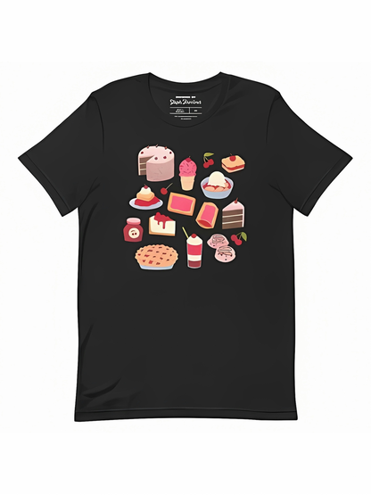 Men's Graphic T-Shirt Delightful Assortment Of Colorful Cakes And Sweet Dessert Pastries