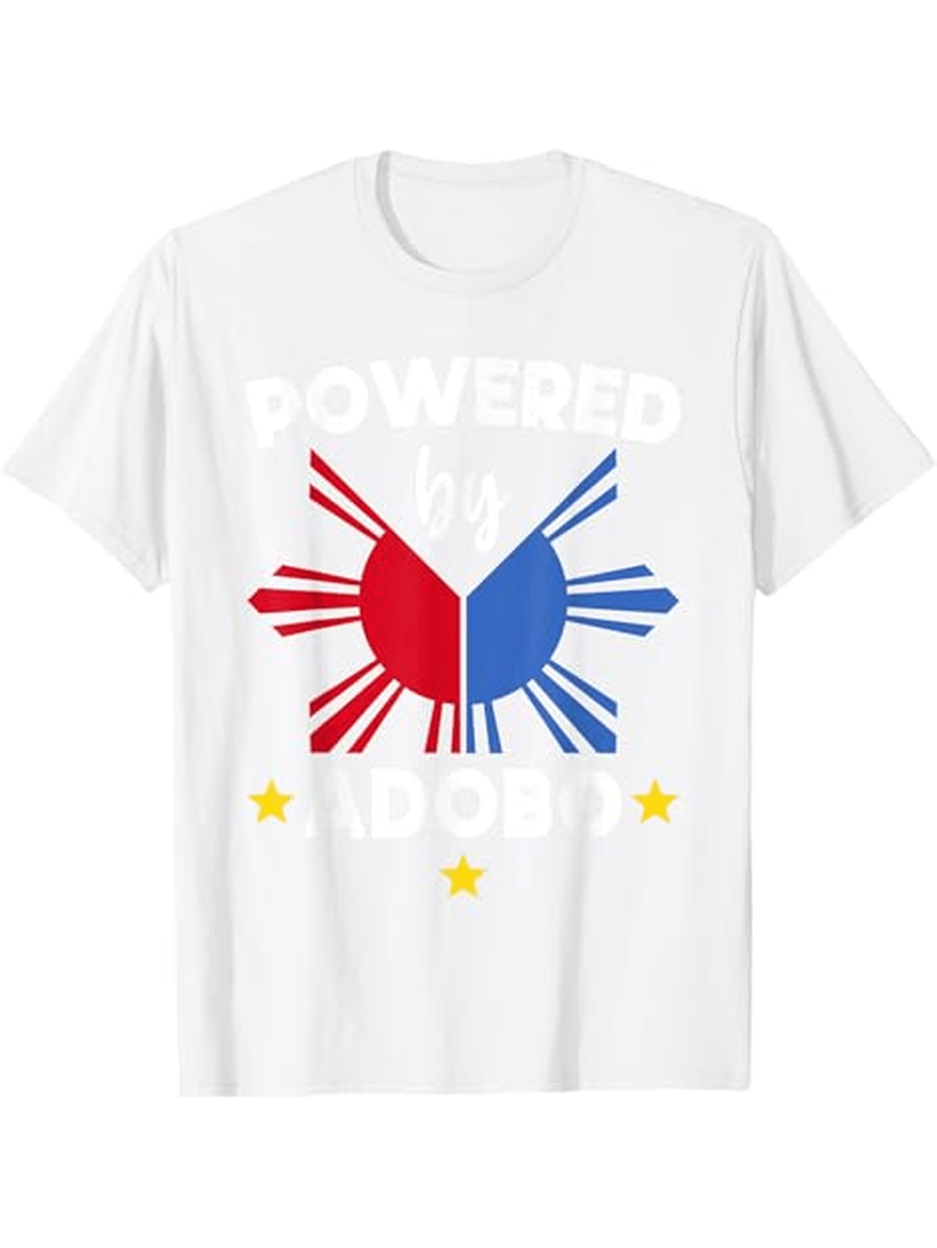 Men's Graphic T-Shirt Powered By Adobo Bold Sunburst With Three Golden Stars