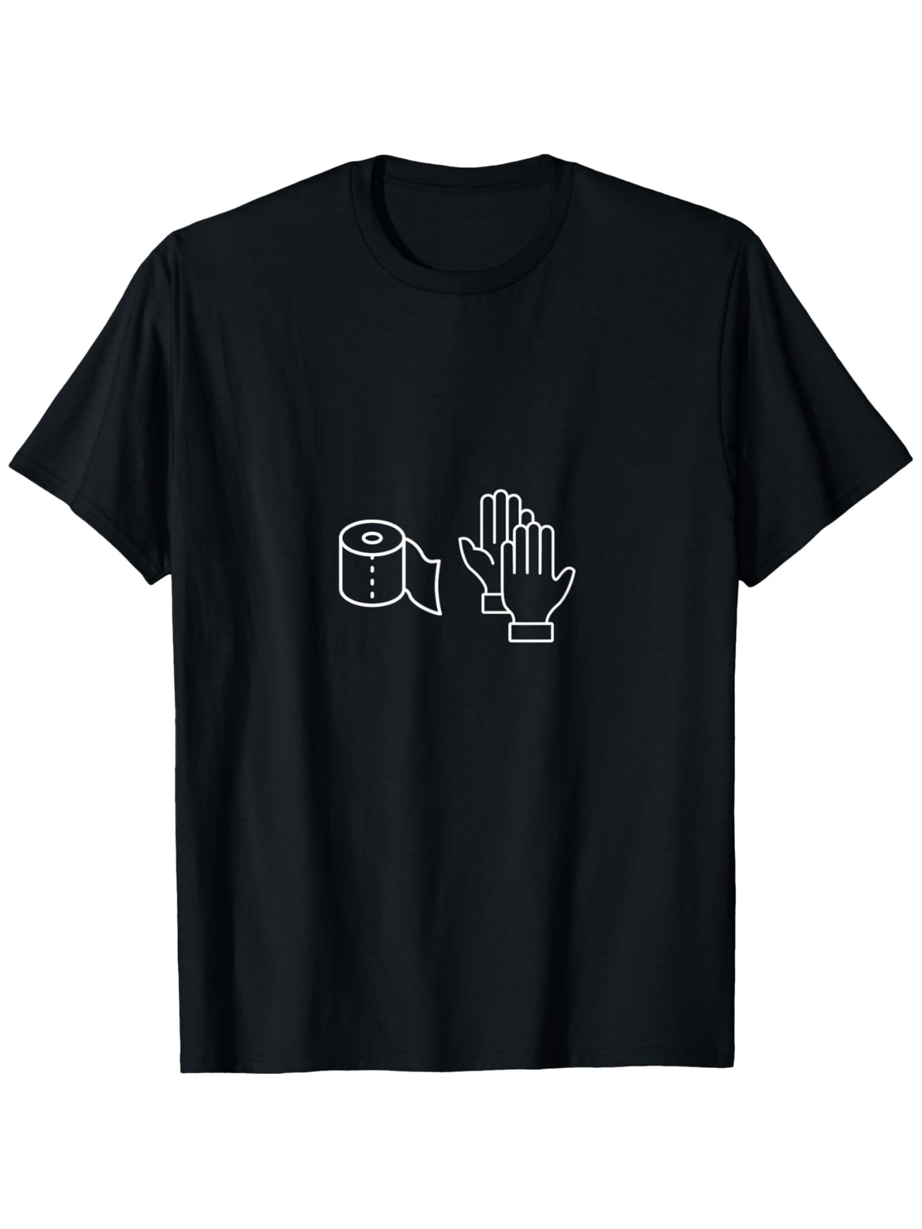 Men's Graphic T-Shirt Minimalist Toilet Paper With Two Open Hands Line Drawing