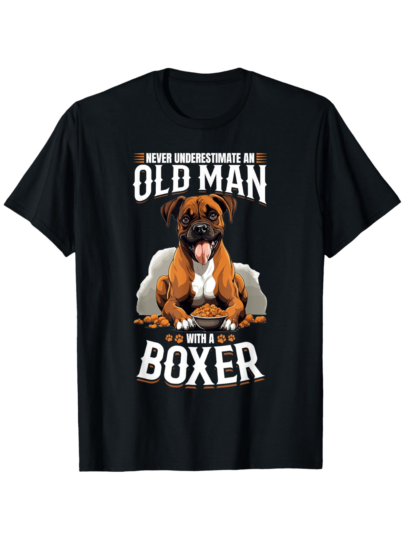 Men's Graphic T-Shirt Never Underestimate An Old Man With A Loyal Boxer Dog