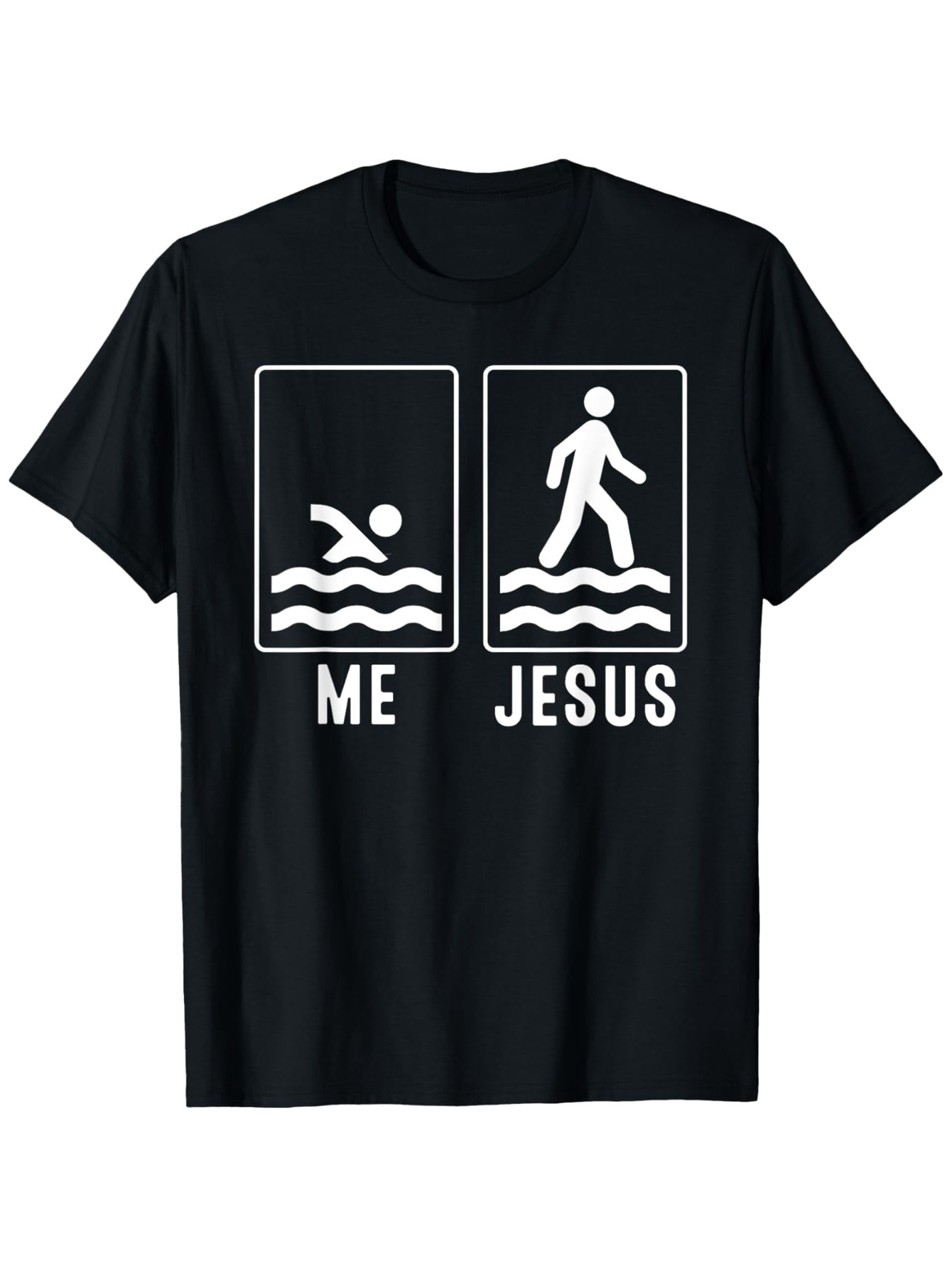 Men's Graphic T-Shirt Me And Jesus Minimalist Stick Figure Humorous Water Graphic T Shirt
