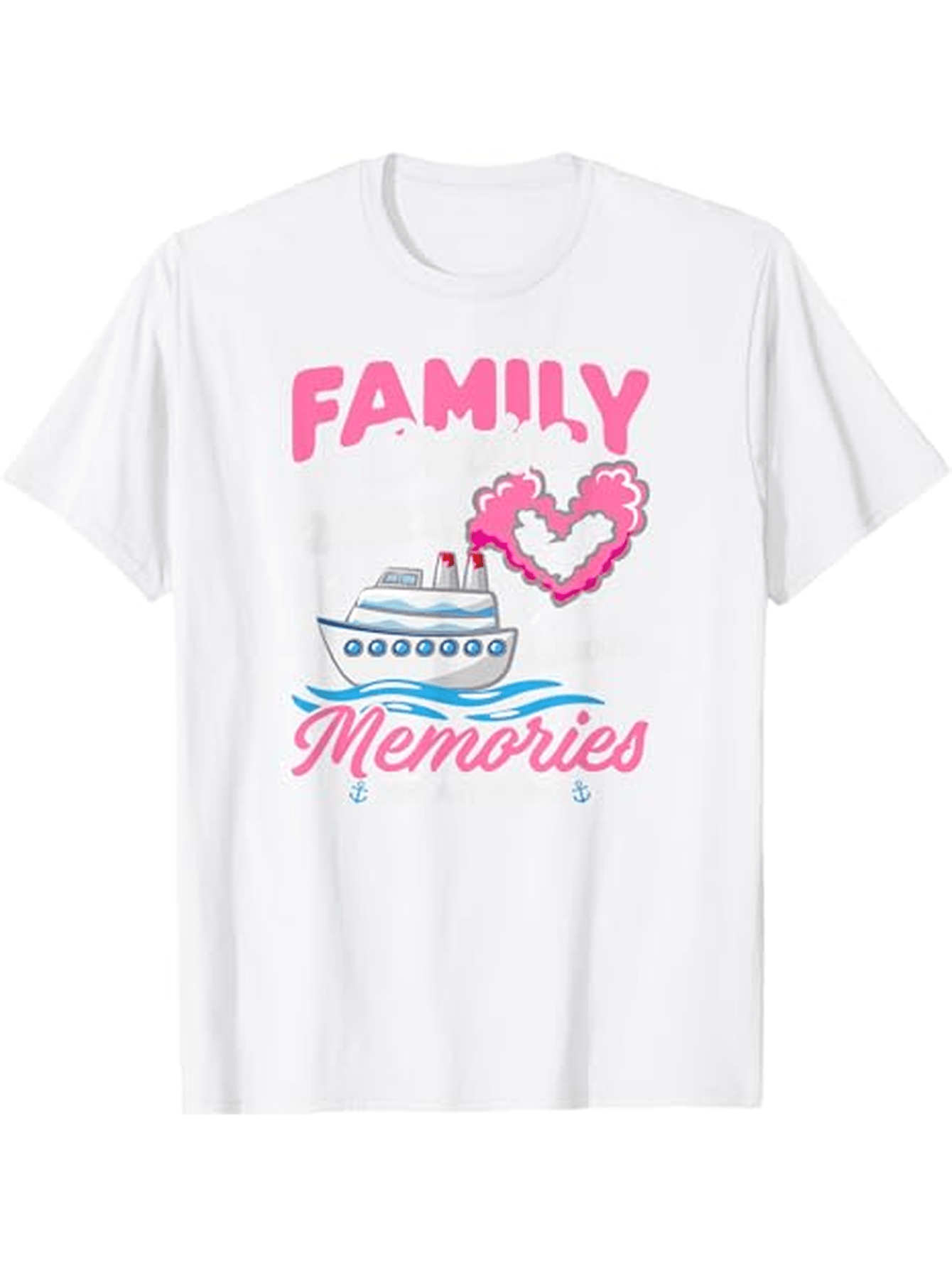 Men's Graphic T-Shirt Family Memories Pink Heart Shaped Clouds Over Ocean Cruise Ship