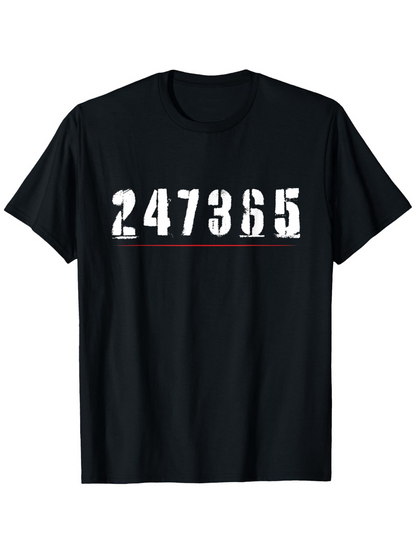 Men's Graphic T-Shirt Distressed White Numbers With Subtle Faded Grunge Effect 247365