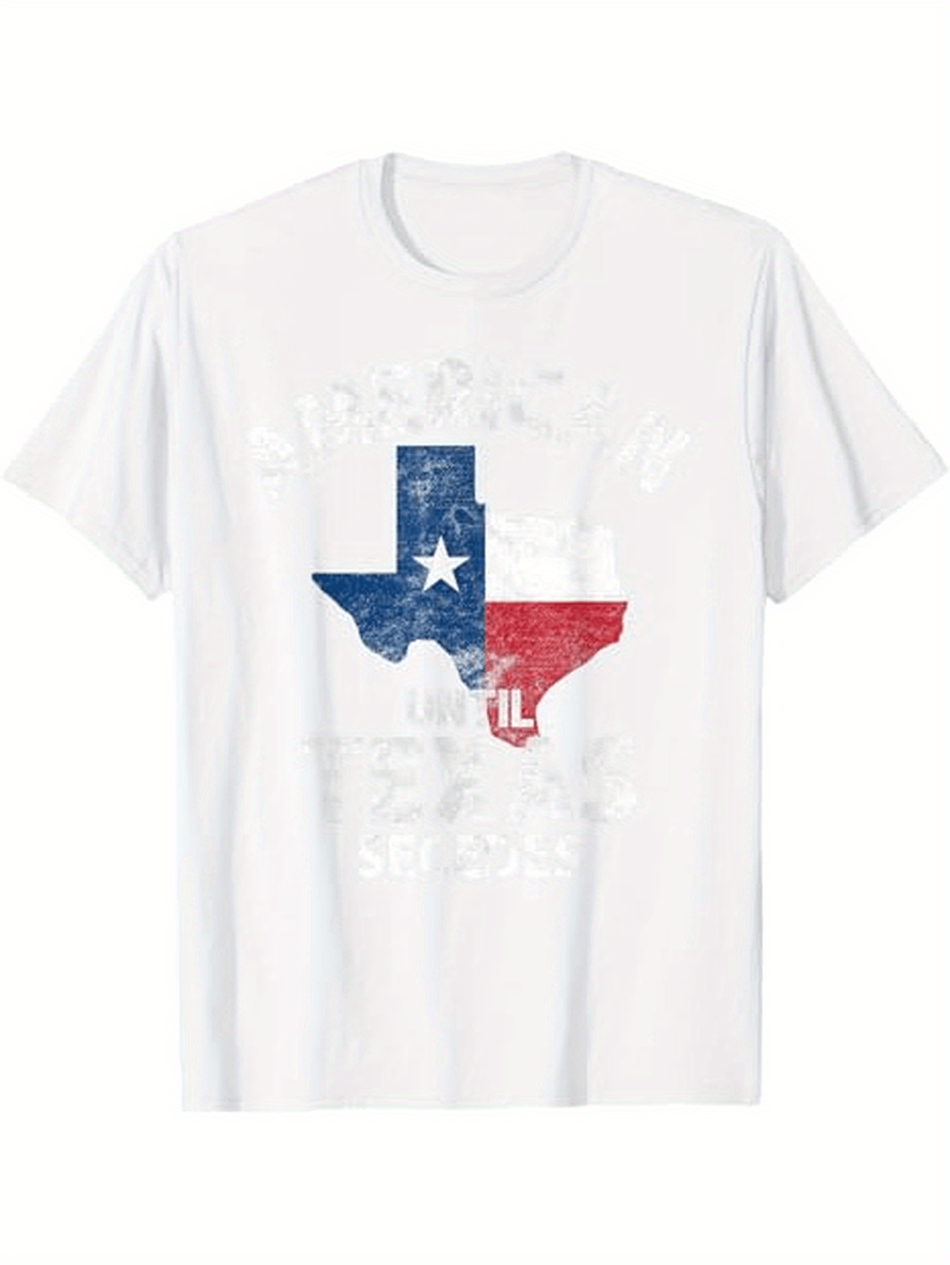 Men's Graphic T-Shirt Distressed Vintage Lone Star Flag Within Texas State Outline