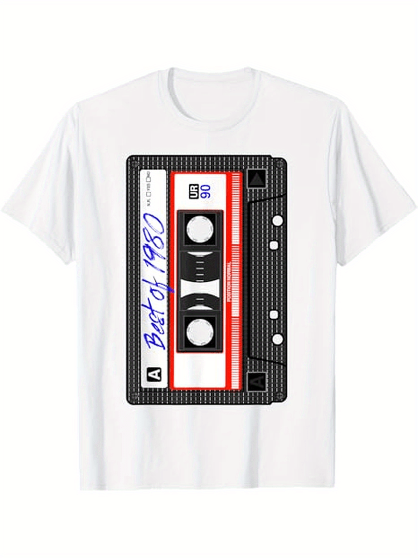 Men's Graphic T-Shirt Best Of 1980 Vintage Audio Cassette Tape Graphic T Shirt