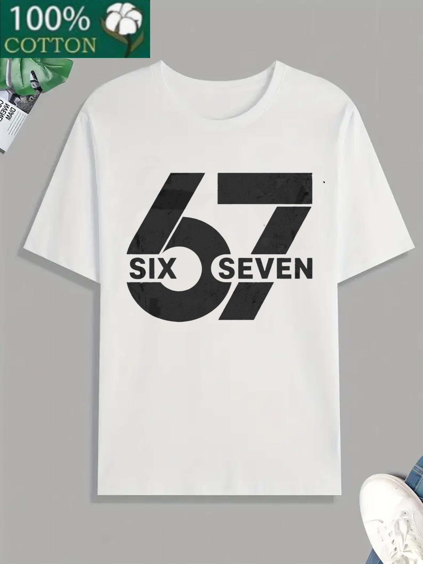 Men's Graphic T-Shirt Bold Monochrome Numbers With Words Overlapping Centered Design Number