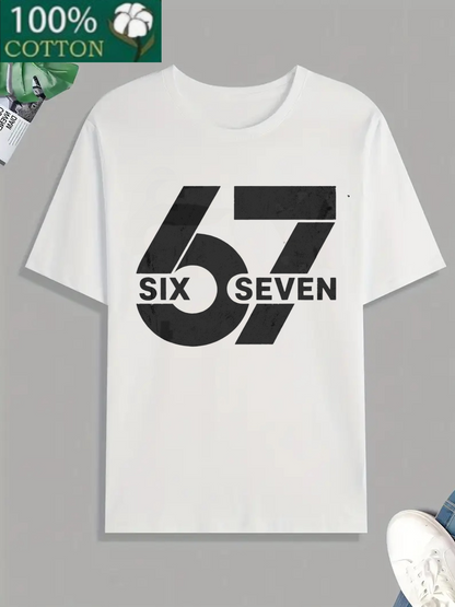 Men's Graphic T-Shirt Bold Monochrome Numbers With Words Overlapping Centered Design Number