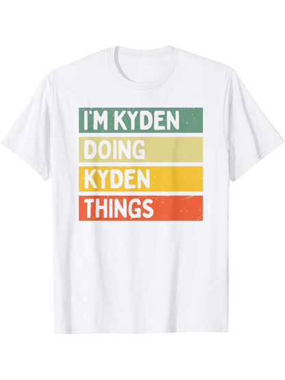 Men's Graphic T-Shirt Im Kyden Doing Kyden Things Retro Color Block Text Design