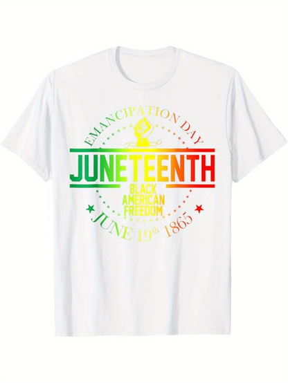 Men's Graphic T-Shirt Juneteenth Emancipation Day Freedom Joyous Celebration With Stars