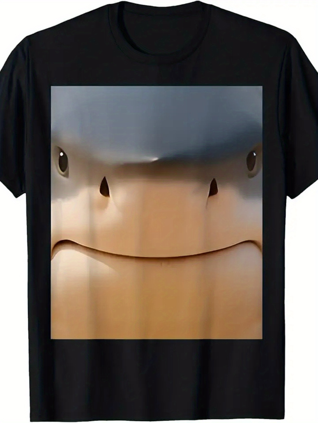 Men's Graphic T-Shirt Warm Sunset Shine Reflecting On Smiling Manta Ray Face