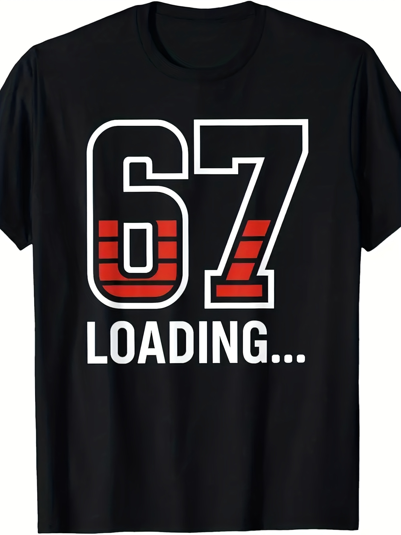Men's Graphic T-Shirt Loading Progress Bars With Red Accents Number Sixty Seven