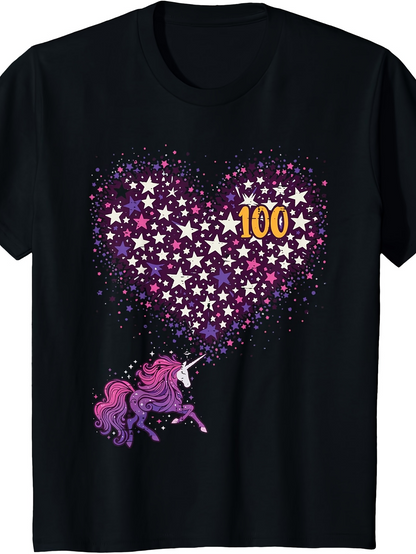 Men's Graphic T-Shirt Sparkling Pink Purple Shooting Stars Forming A Magical Unicorn