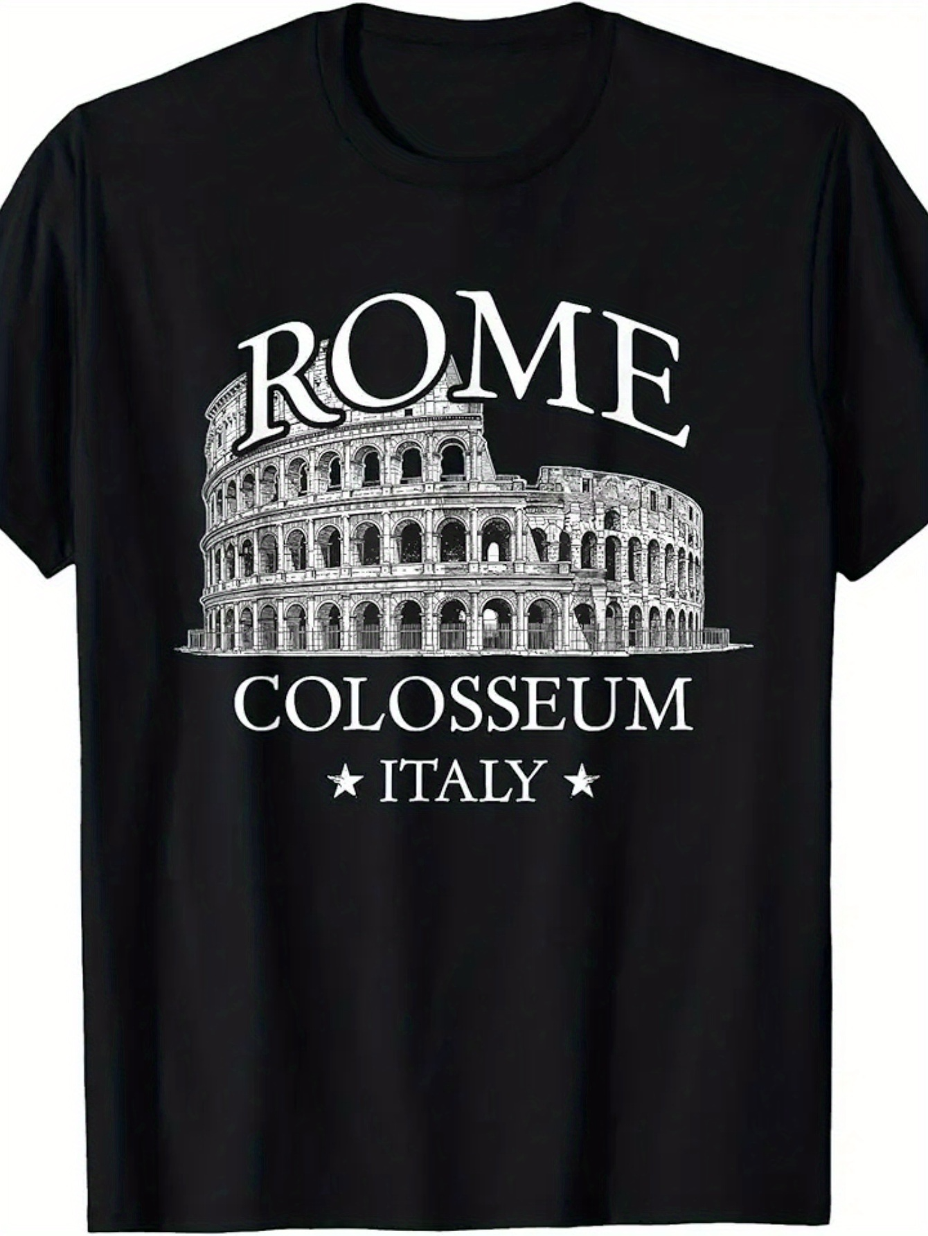 Men's Graphic T-Shirt Rome Colosseum Famous Historic Landmark Illustration