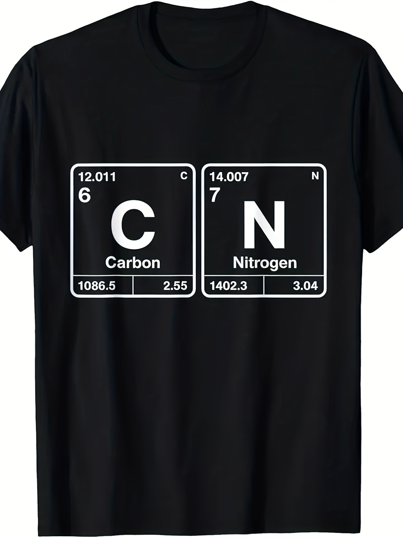 Men's Graphic T-Shirt Element Table Letters With Scientific Values Carbon Nitrogen