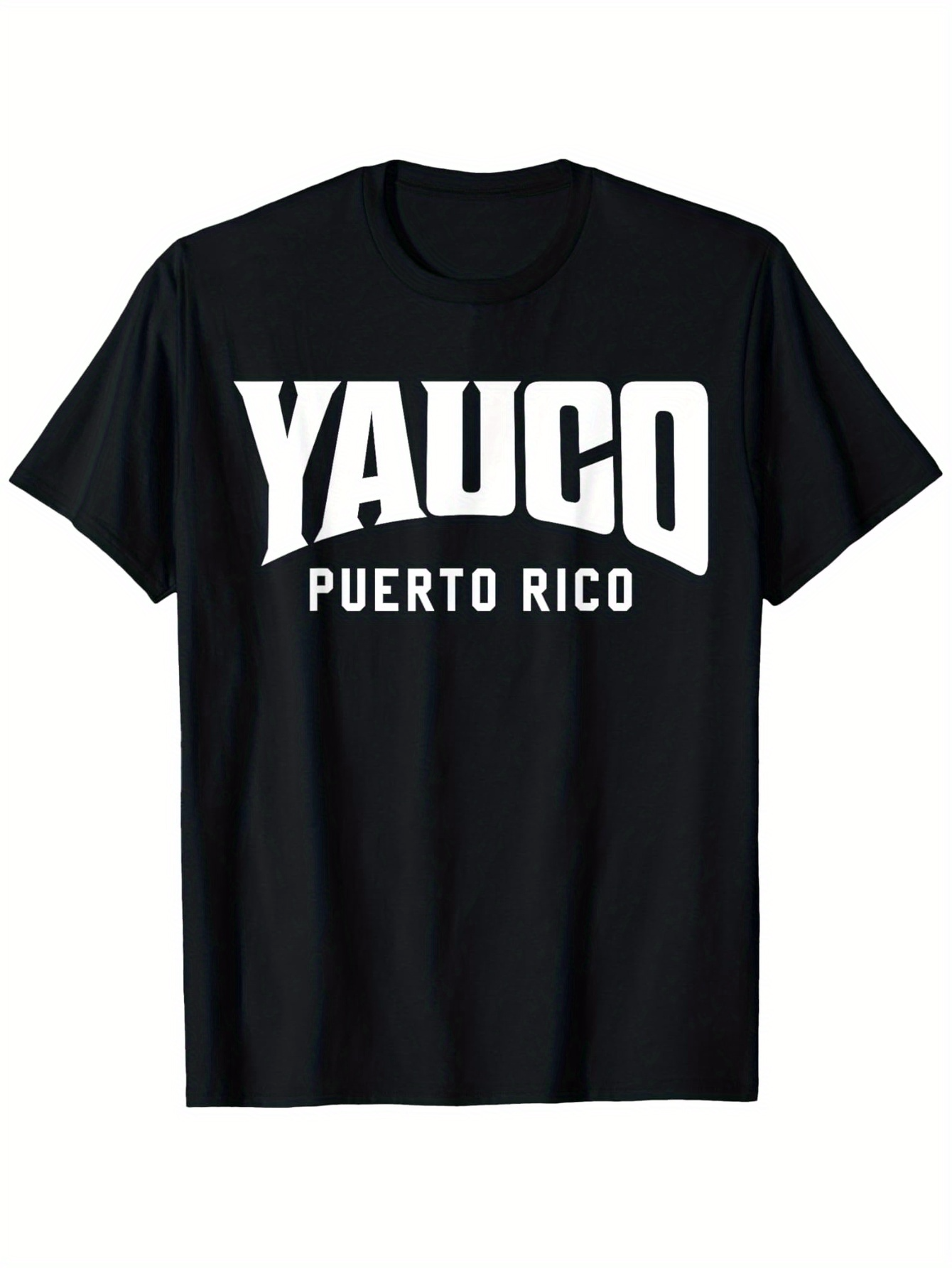 Men's Graphic T-Shirt Yauco Puerto Rico Bold White Letters On Casual Streetwear Shirt