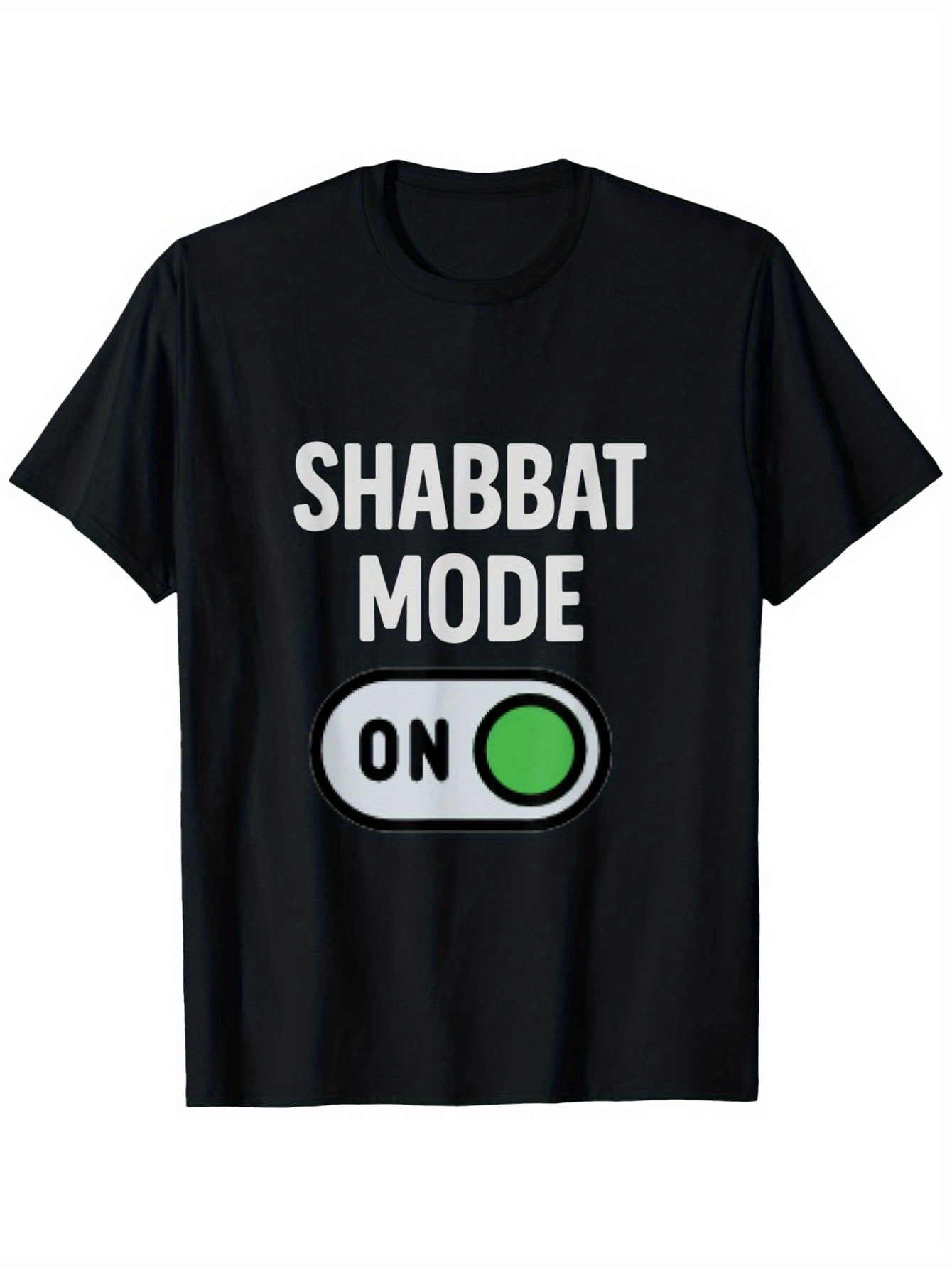 Men's Graphic T-Shirt Shabbat Mode On Switch With Bold Modern Letters