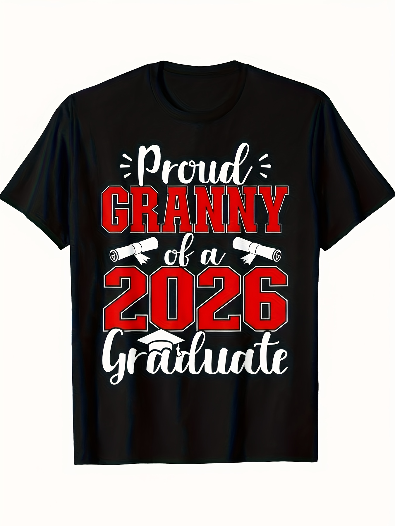 Men's Graphic T-Shirt Proud Granny Of A 2026 Graduate With Diploma Scrolls Motif