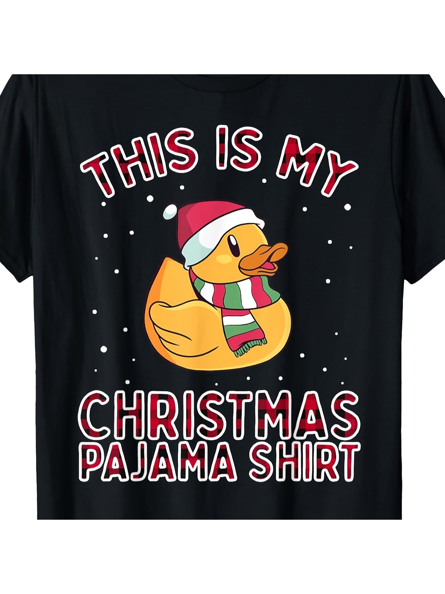 Men's Graphic T-Shirt This Is My Christmas Pajama Shirt With Snowflakes Festive Winter Rubber Duck