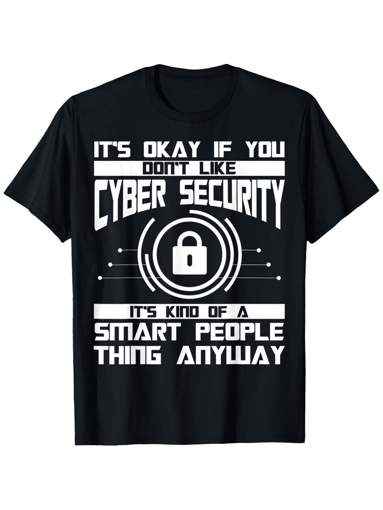Men's Graphic T-Shirt Smart People Thing With Futuristic Cyber Elements Padlock