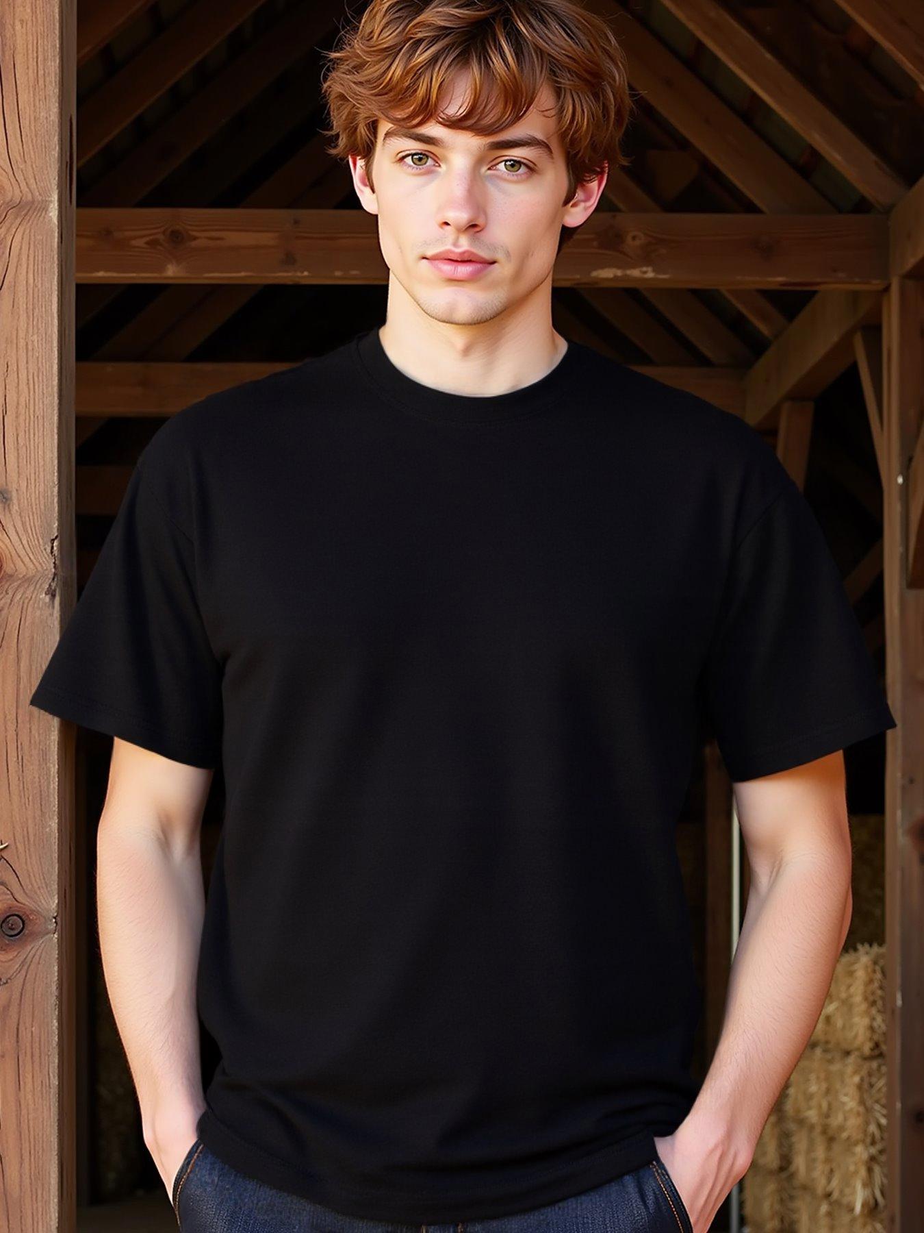 Men's Graphic T-Shirt Plain black