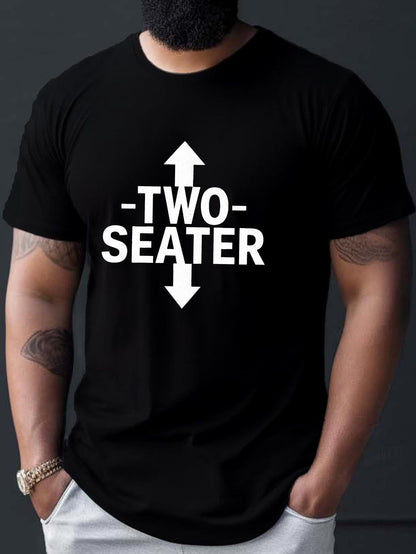 Men's Graphic T-Shirt Two Seater With Bold Arrows And Minimalist Typography Graphic