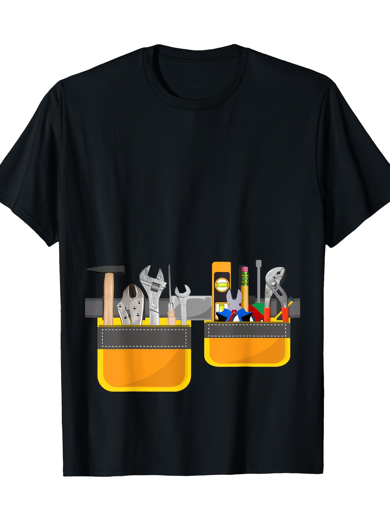 Men's Graphic T-Shirt Hand Tools In Bright Yellow Pocket Graphic Toolbelt