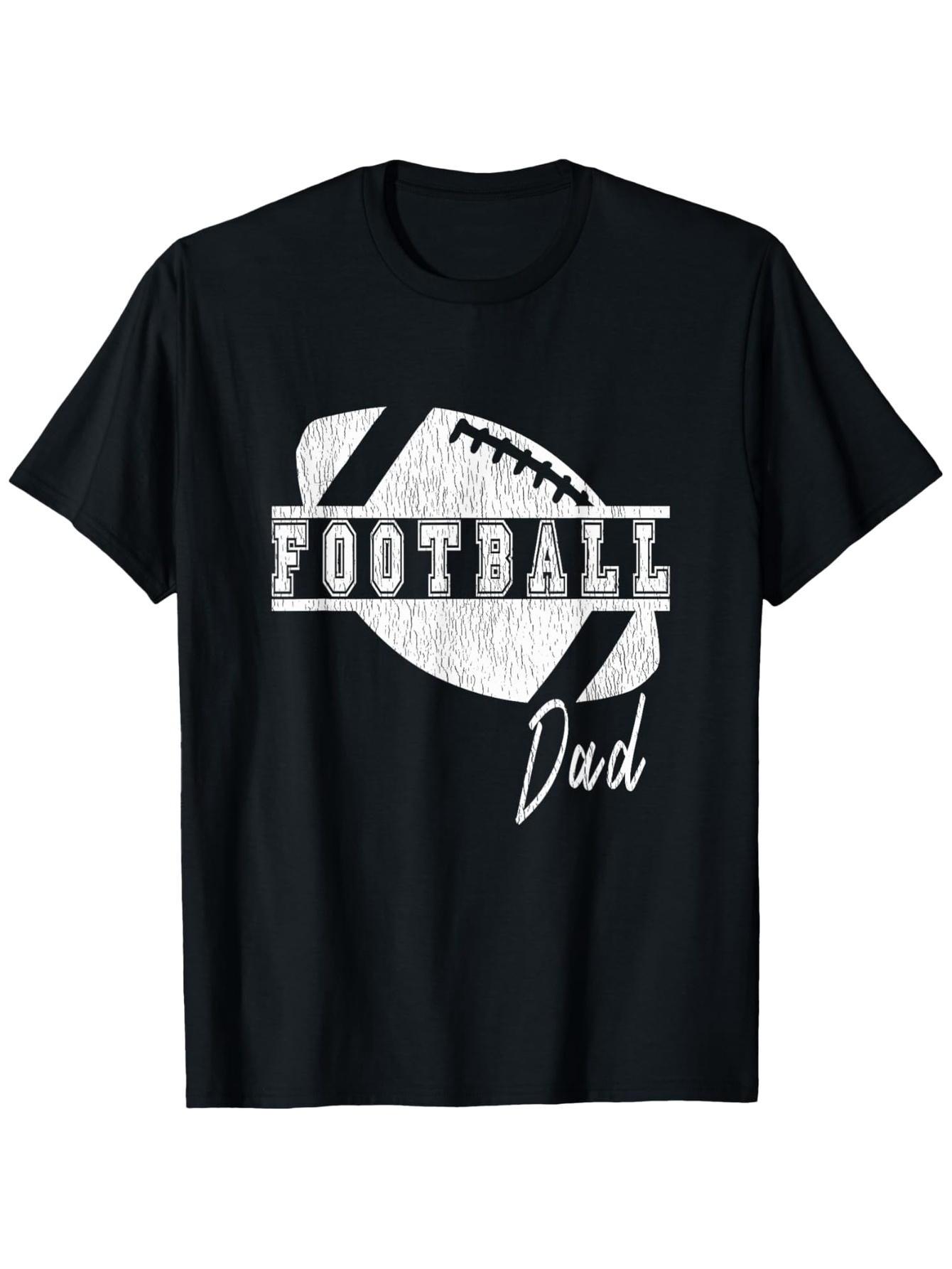 Men's Graphic T-Shirt Football Dad Textured Print With Classic Laces Design And Handwritten Element Football